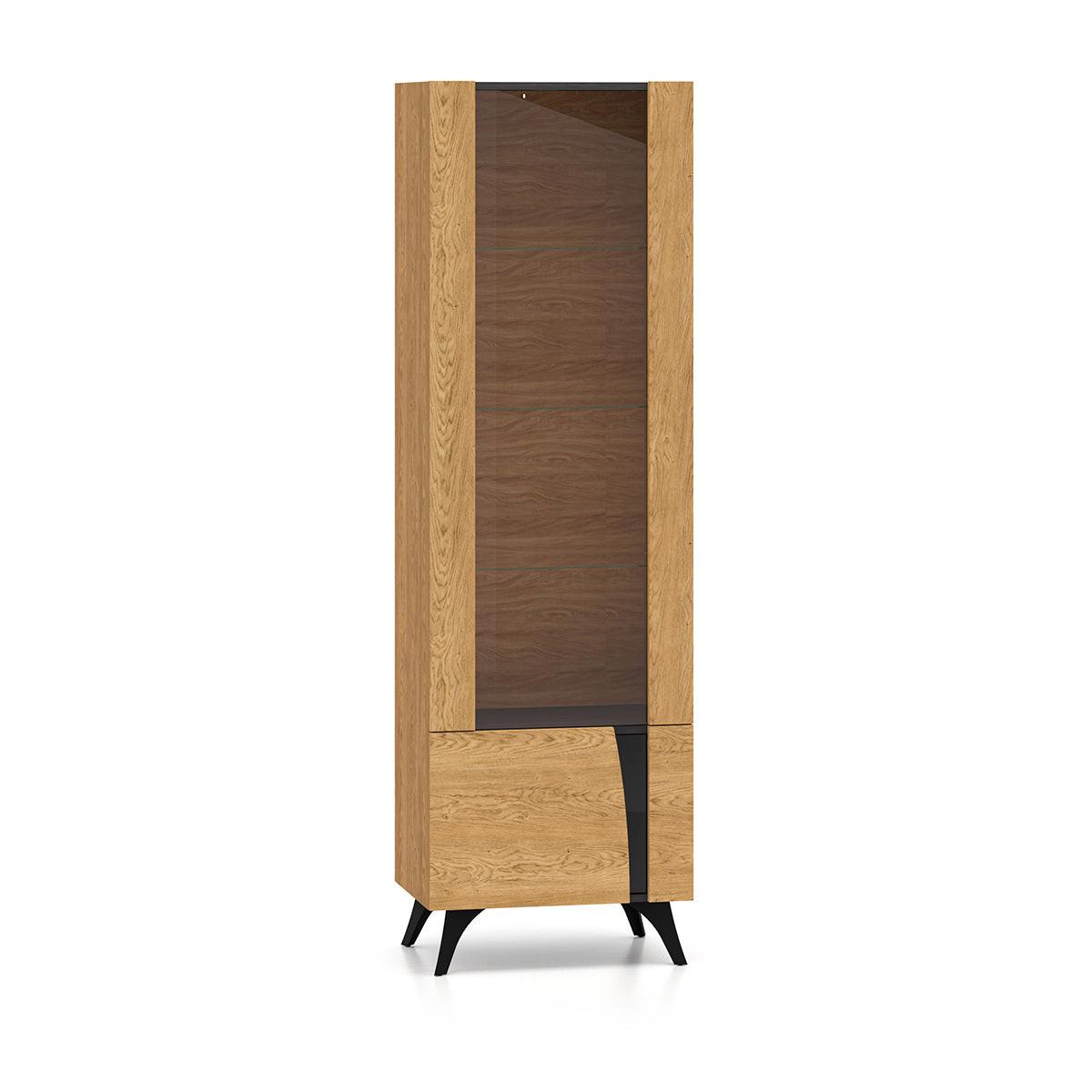 VITRINE Soah Holz und Schwarz - Schwarz, Holzwerkstoff (58/190/40cm) - Petits-meubles
