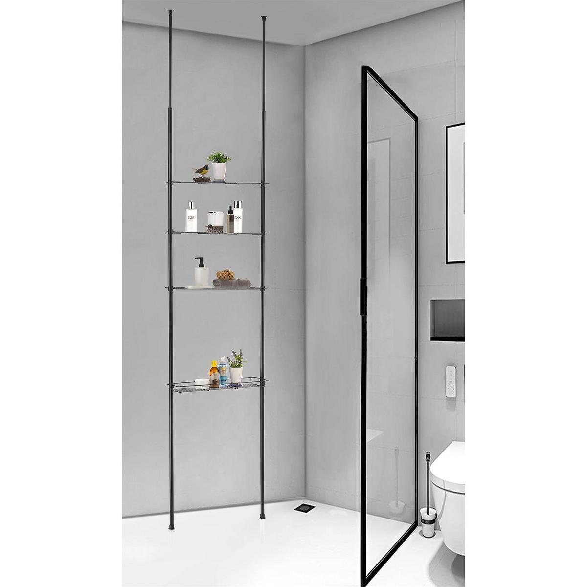 DUSCHREAGAL DUNJA schwarz - Schwarz, Metall (59/280/16cm) - IDIMEX