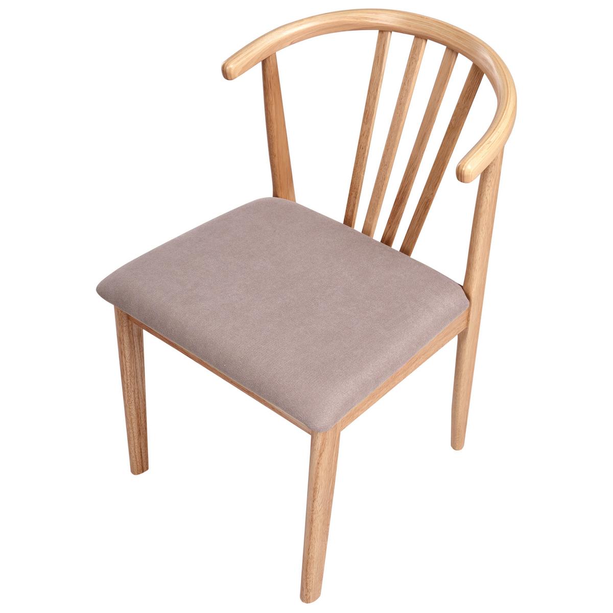 ESSZIMMERSTUHL 2er-Set Holz Hellbraun/Taupe Craig - Taupe, Holz (50/80/57cm) - Beliani
