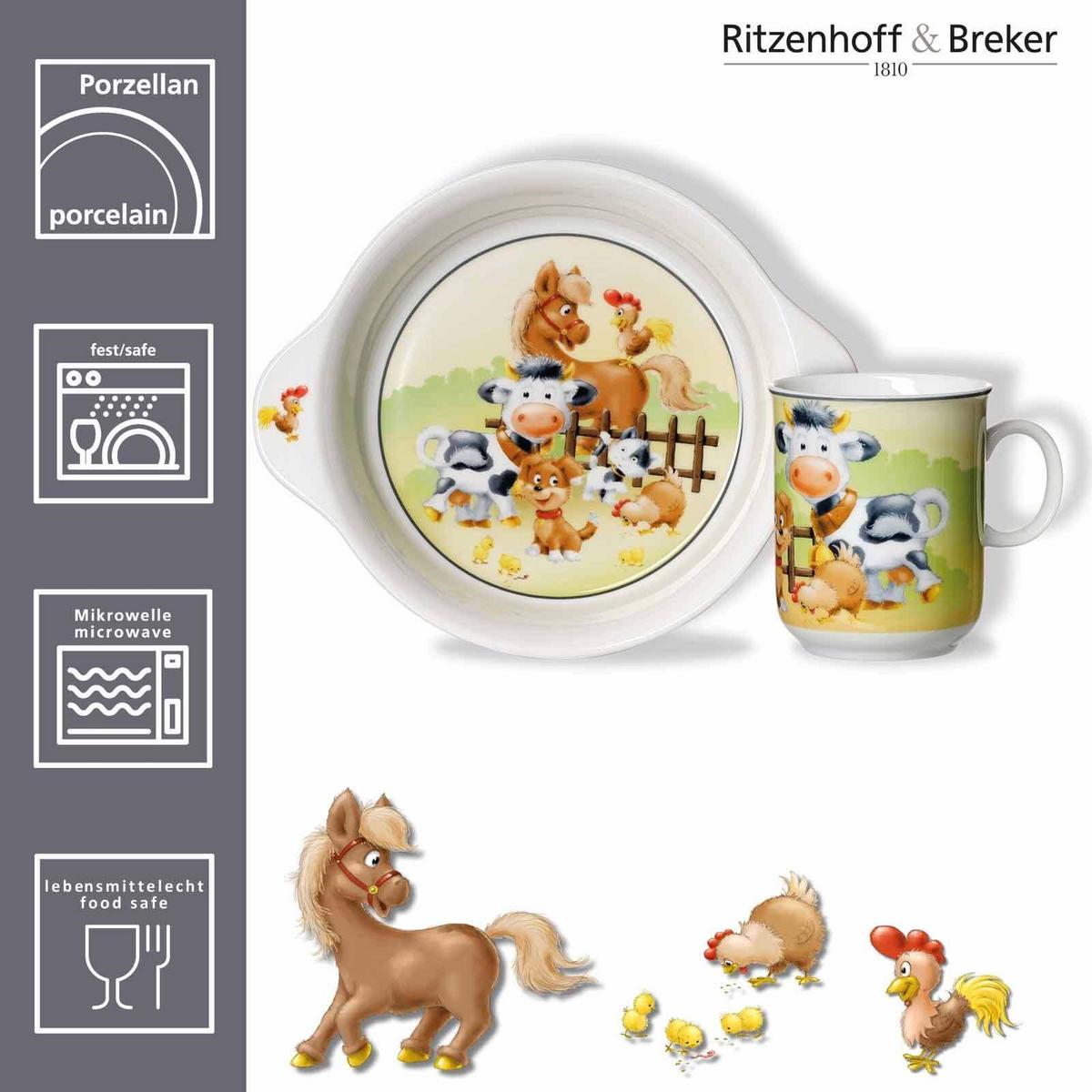 KINDERGESCHIRR Hoftiere bunt - Multicolor, Keramik (2/2/2cm) - Ritzenhoff Breker