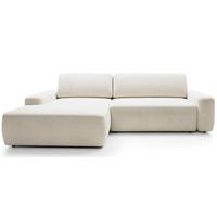 ECKSOFA Baleo Creme Chenille-Bezug - Creme/Schwarz, Kunststoff/Textil (264/162cm) - Selsey