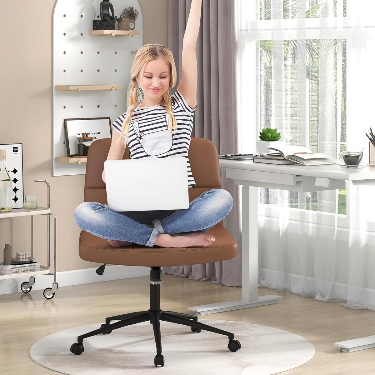 BÜROSTUHL Braun - Braun, Kunststoff (68/56/64cm) - COSTWAY