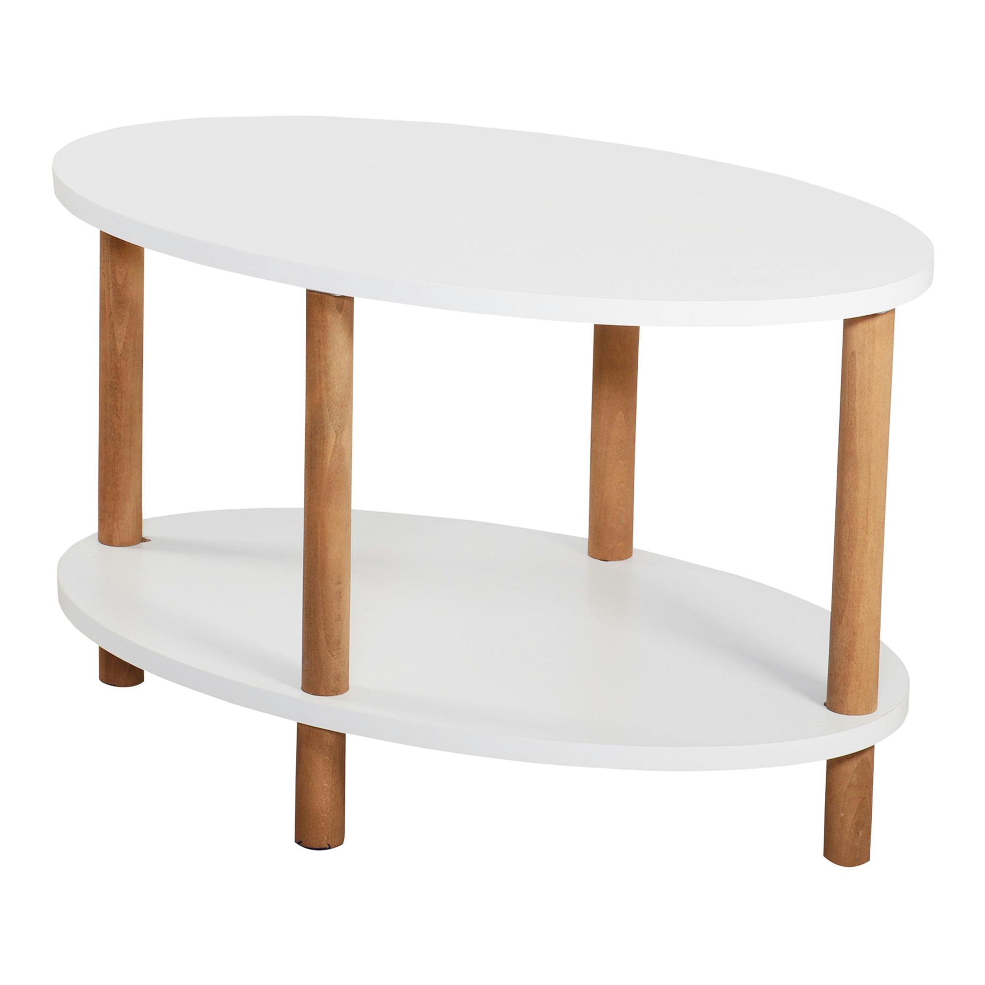 COUCHTISCH Højreby 70/44/43 cm - Weiß/Naturfarben, Holz/Holzwerkstoff (70/44/43cm) - [en.casa]