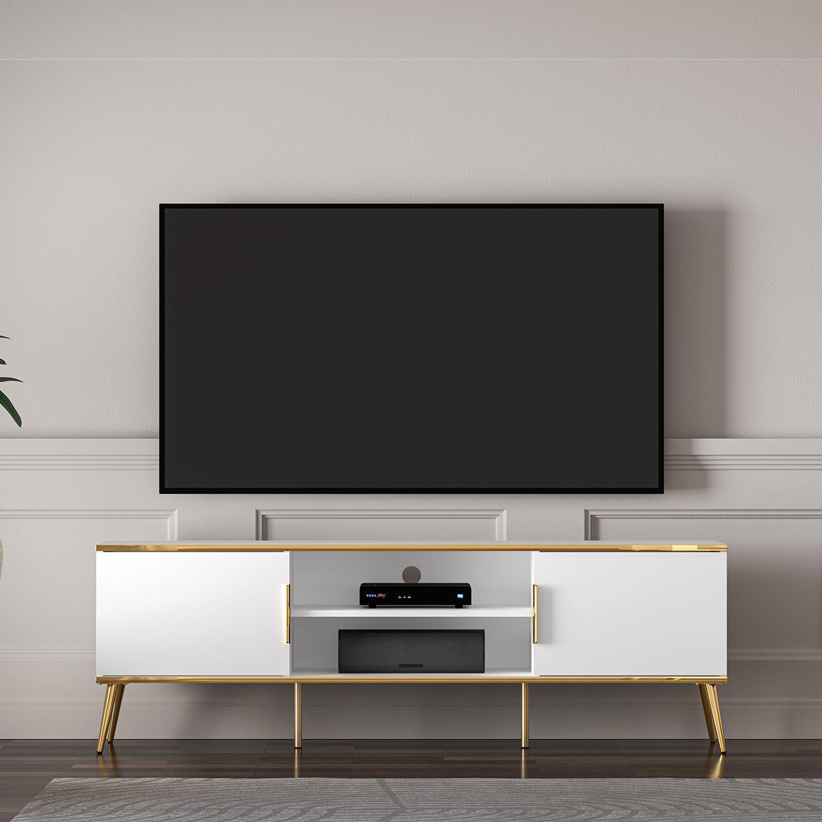 TV-MÖBEL Zora Weiß - Weiß, Holzwerkstoff (160/53/40cm) - Petits-meubles