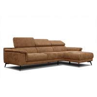 ECKSOFA FIERO 4-Sitzer, braun - Schwarz/Braun, Holzwerkstoff/Textil (288/170cm) - Wozimo
