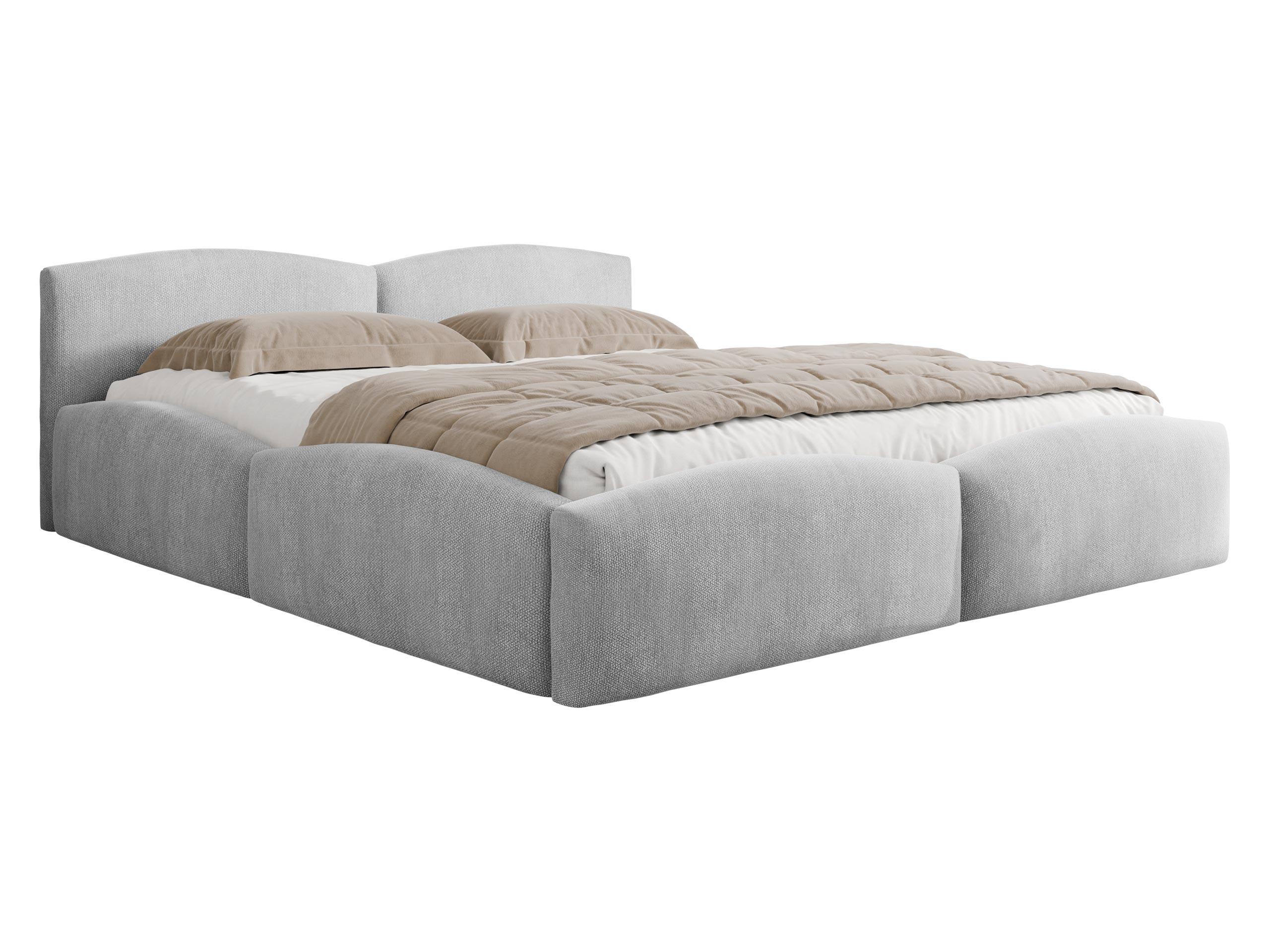 POLSTERBETT Mirala - Eichefarben/Hellgrau, Holz/Textil (180/200cm) - MIRJAN24