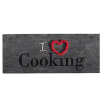 KÜCHENLÄUFER TEPPICH TRENDY I LOVE COOKING - Grau, Textil (45/145cm) - Pergamon