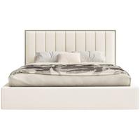 POLSTERBETT Togents Creme mit Veloursbezug und LED, 160x200 cm - Creme, Textil (160/200cm) - Selsey