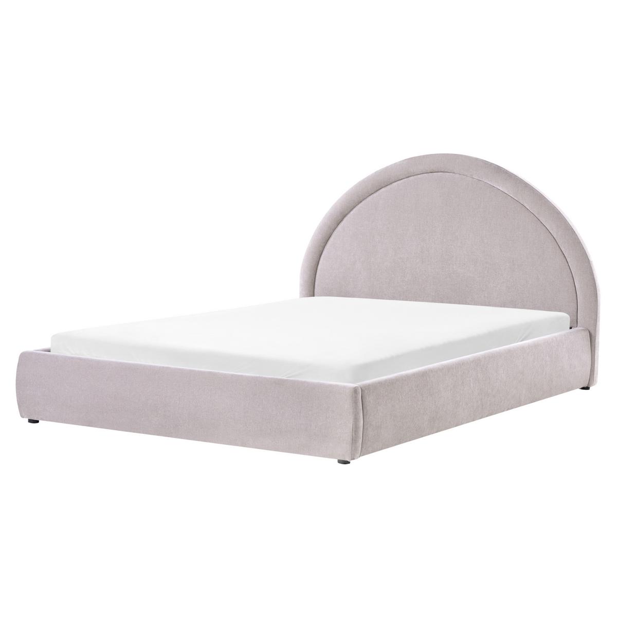 BETT mit Stauraum 160/200 cm Beige Mouzon - Beige/Grau, Textil (160/200cm) - Beliani