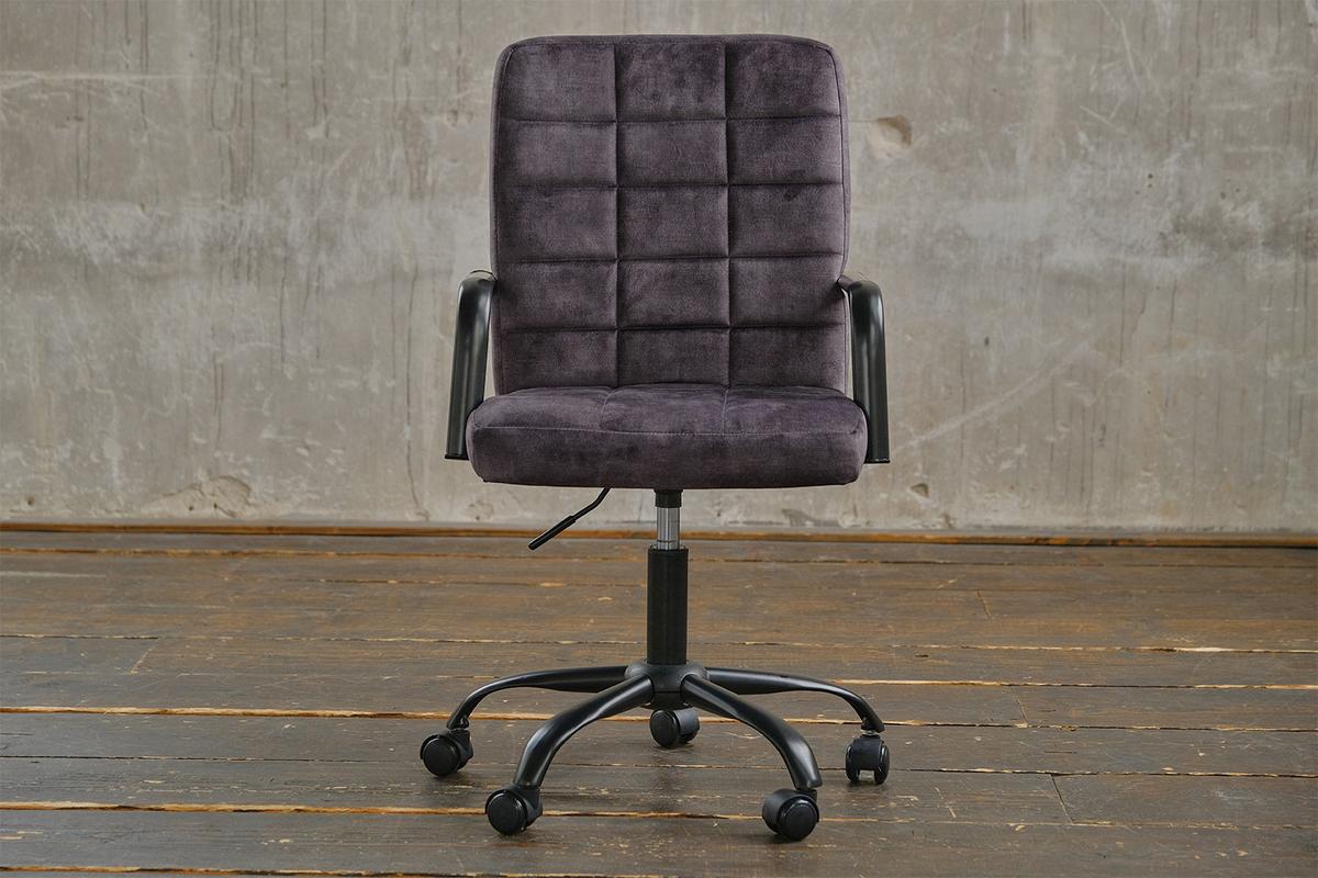 BÜROSTUHL MERLE Grau Velvet - Anthrazit/Schwarz, Textil (52/86/52cm) - KAWOLA