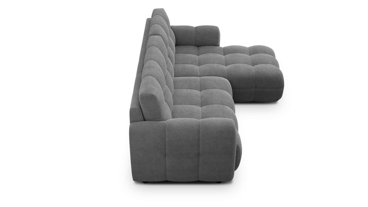 ECKSOFA MELLOW 3-Sitzer, grau - Schwarz/Grau, Holz/Textil (232/156cm) - Wozimo