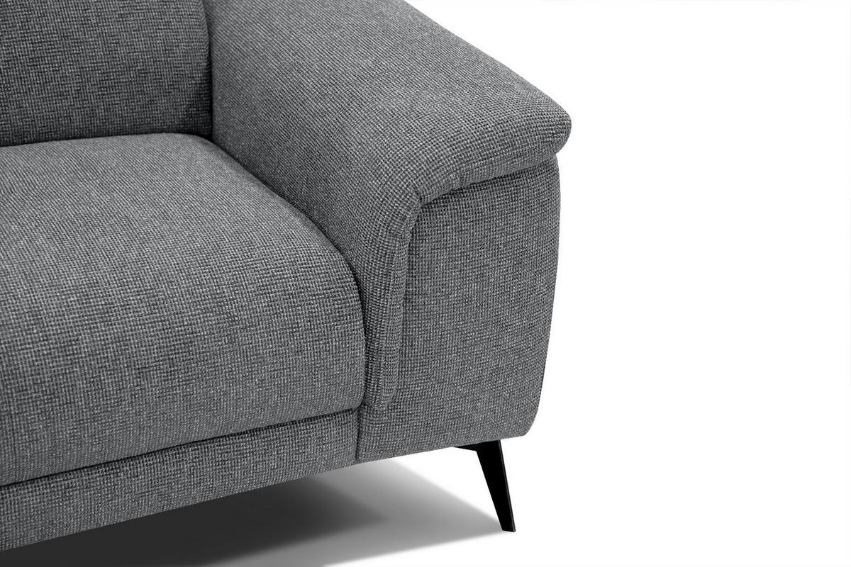 SOFA FIERO 3-Sitzer, grau - Schwarz/Grau, Holzwerkstoff/Textil (212/82/103cm) - Wozimo