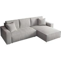ECKSOFA Parys mit Schlaffunktion und universeller Ottomane, hellgrau - Hellgrau/Schwarz, Kunststoff/Textil (290/185cm) - Beautysofa