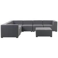 LOUNGE SET 7-Sitzer grau linksseitig modular Arezzo - Grau, Textil - Beliani