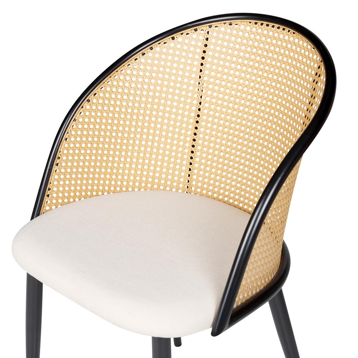 ESSZIMMERSTUHL 2er-Set Metall schwarz/beige Cornell - Hellbraun/Beige, Metall (52/83/46cm) - Beliani