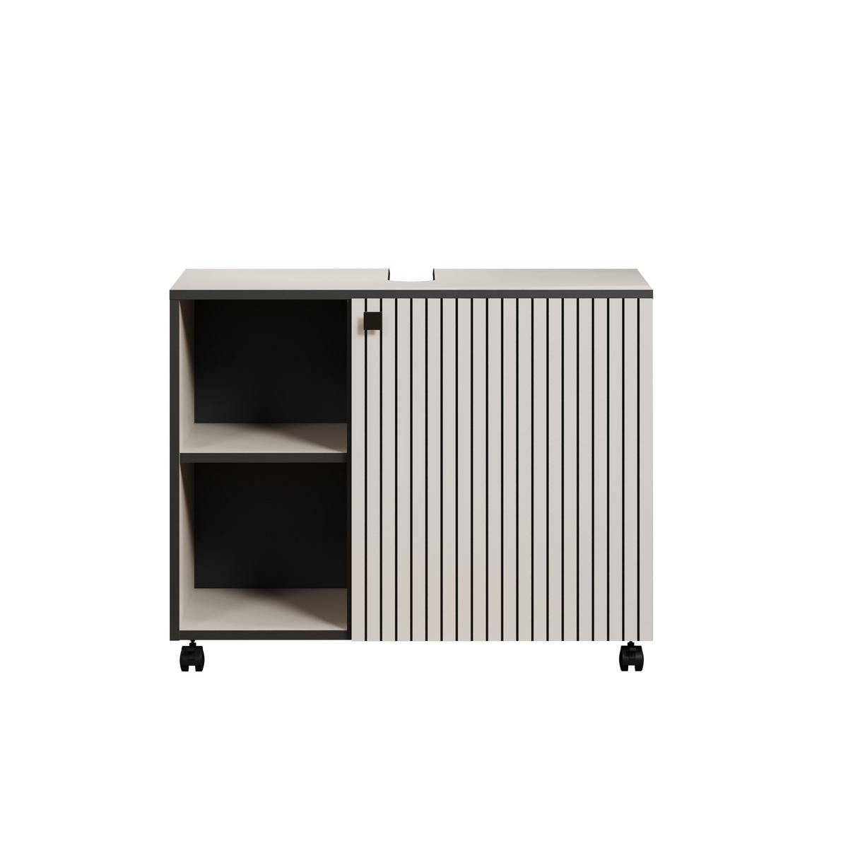 WASCHBECKENUNTERSCHRANK PureBliss Hellgrau - Hellgrau, Holzwerkstoff (80/64/42cm) - Trendteam