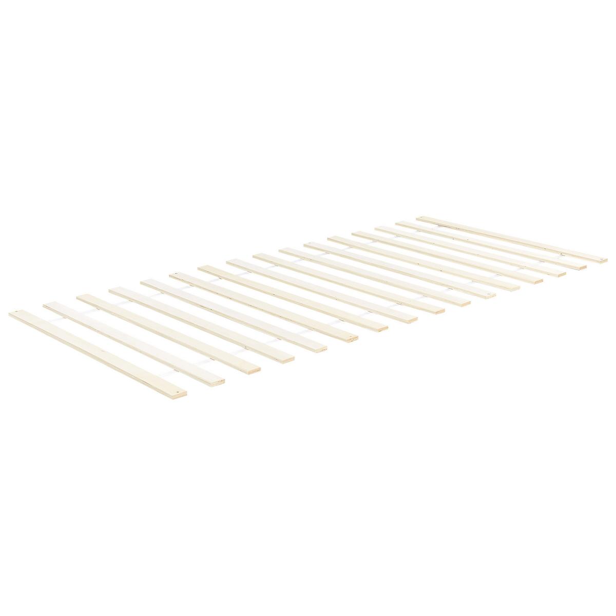 BETT mit Lattenrost 90x200 cm Heller Holzfarbton Florac - Hellbraun, Holz (90/200cm) - Beliani