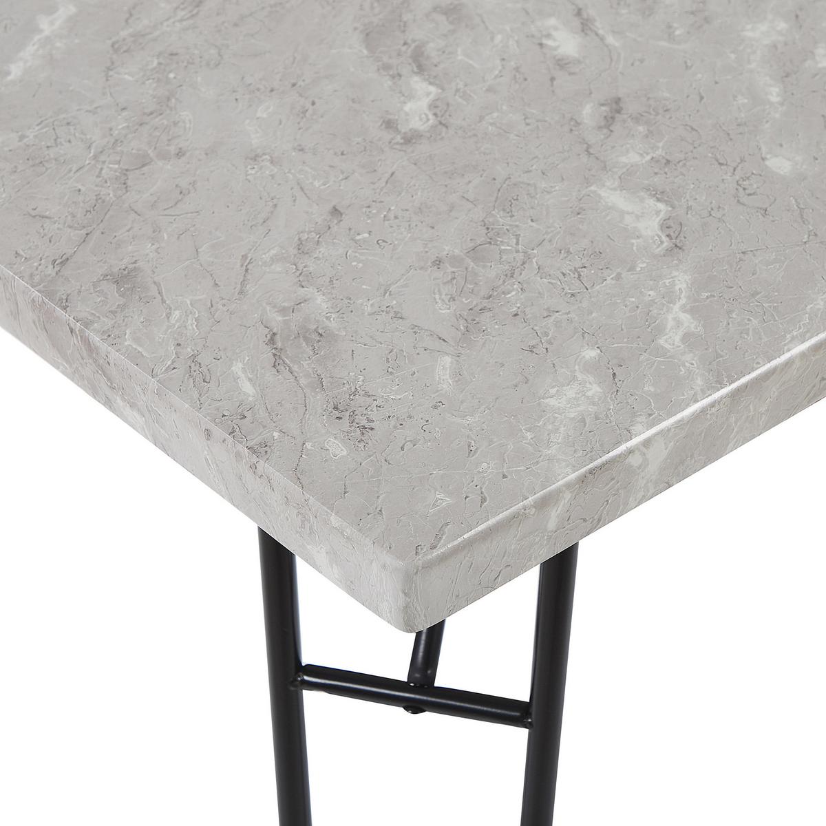 ESSGRUPPE Marmor Optik Grau 4-Sitzer 110/70 cm Kempton - Grau, Holzwerkstoff (110/76/70cm) - Beliani