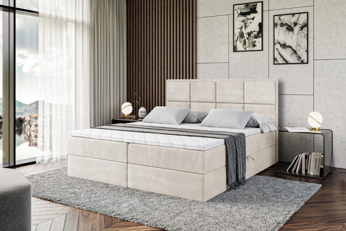 BOXBETT mit Matratze H3 und Lattenrost - NOVA - 140x200 Ecru - Ecru, Holzwerkstoff (140/200cm) - ALTDECOR