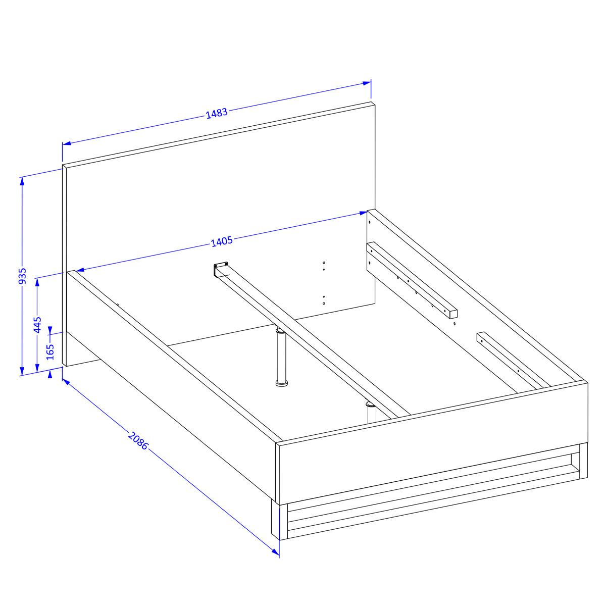 BETT 140/200 Eden Holz - Braun, Holzwerkstoff (140/200cm) - Petits-meubles