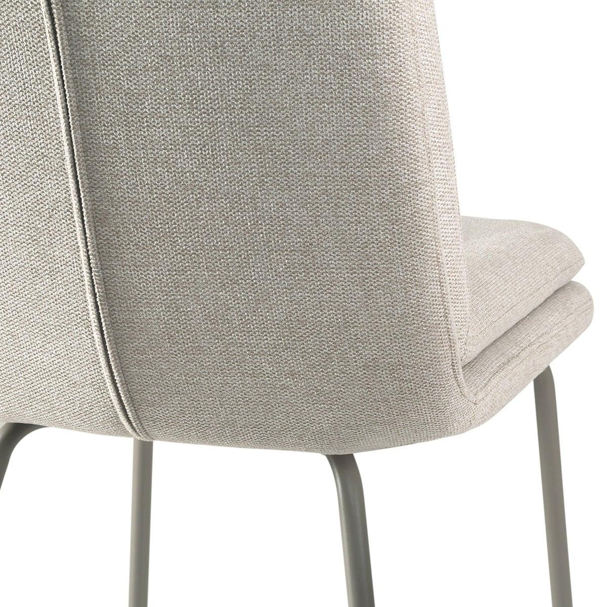STÜHLE 4er Set aus Stoff Beine aus beige lackiertem Metall 64,5/48/85 cm - Beige, Textil (48/85/76cm) - Calicosy