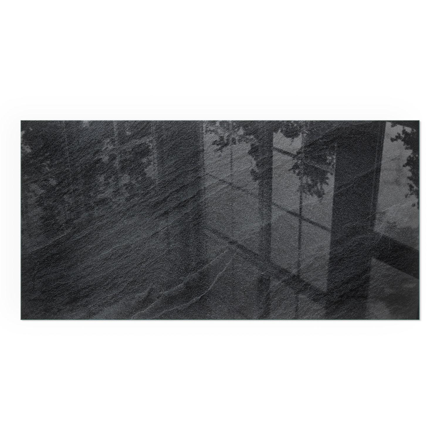 GLASPLATTE für Kamin 120x60 cm - Schwarz, Glas (120/60/0.4cm) - TULUP