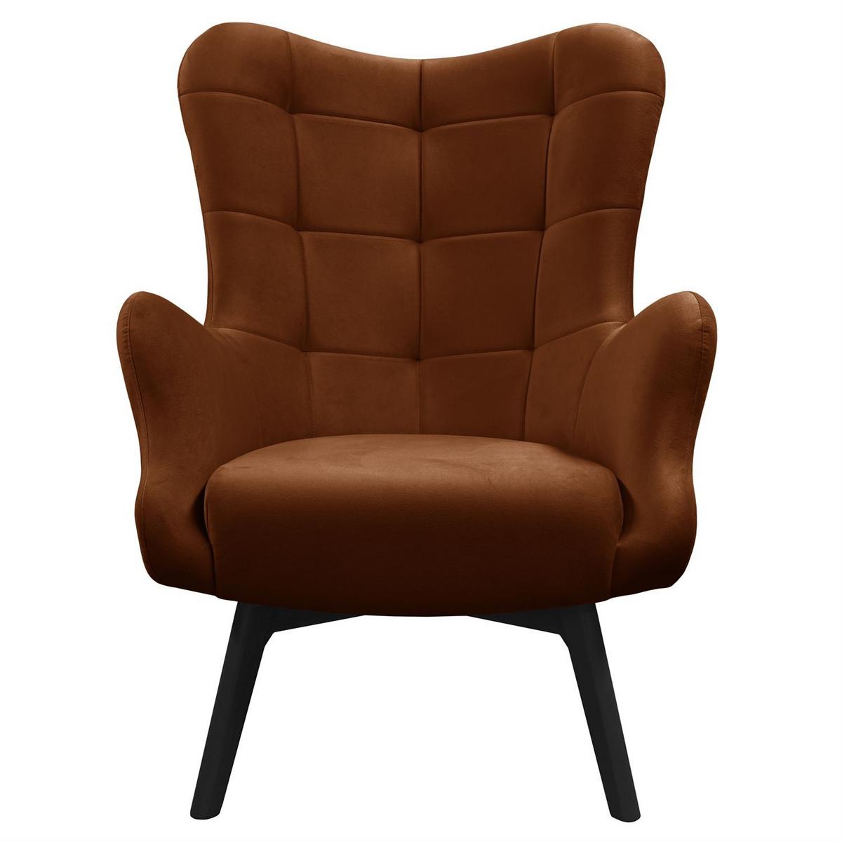 SESSEL SAND mit schwarzen Beinen - Schwarz/Braun, Textil (80/105/86cm) - Lookway