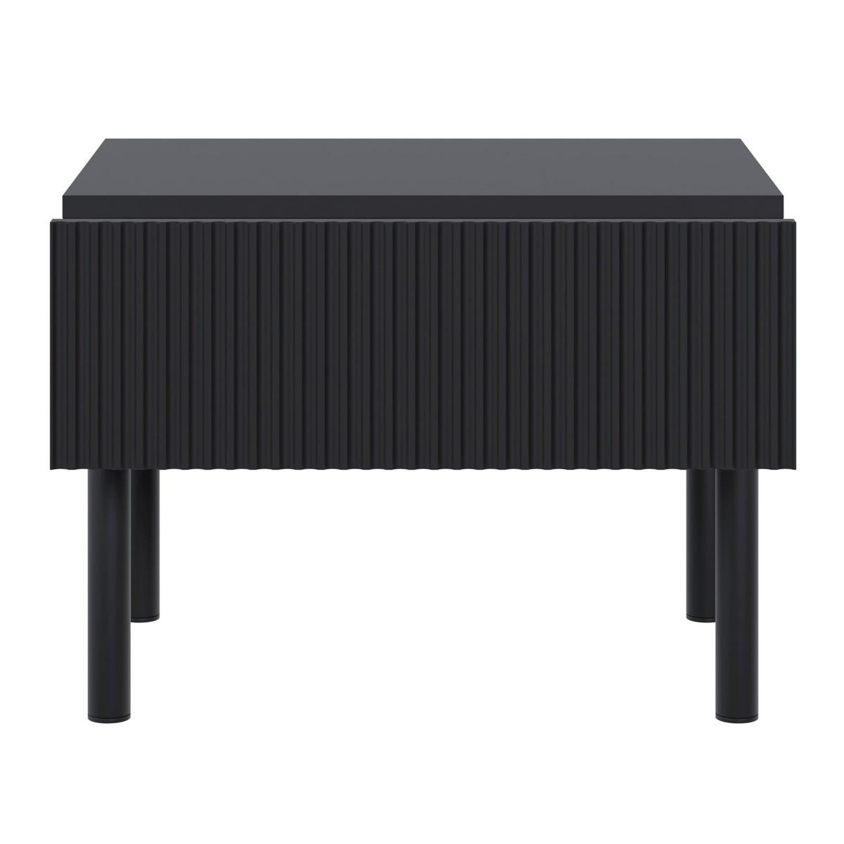 NACHTTISCH Veldio New Schwarz 50 cm - Schwarz, Holzwerkstoff/Metall (50/44/35.6cm) - Selsey