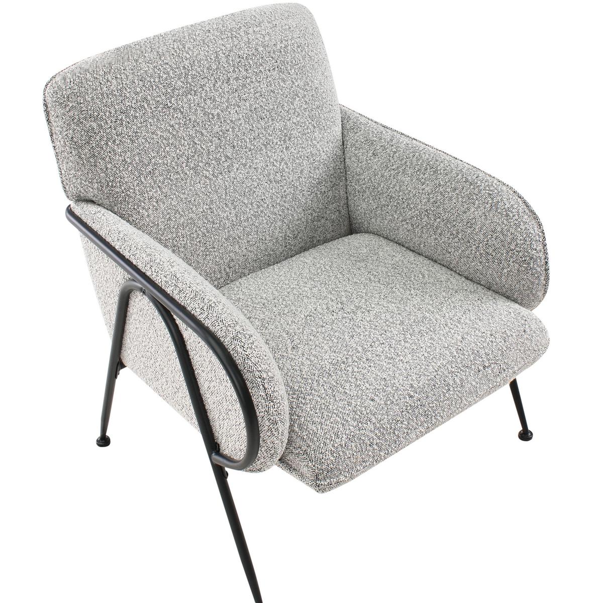 SESSEL Cremeweiß Trysnes - Schwarz/Weiß, Textil (69/84/77cm) - Beliani