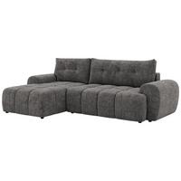 ECKSOFA MARIVO L - Dunkelgrau Schenille grob gewebt - Links Seite - Dunkelgrau/Schwarz, Kunststoff/Textil (161/271cm) - MKS