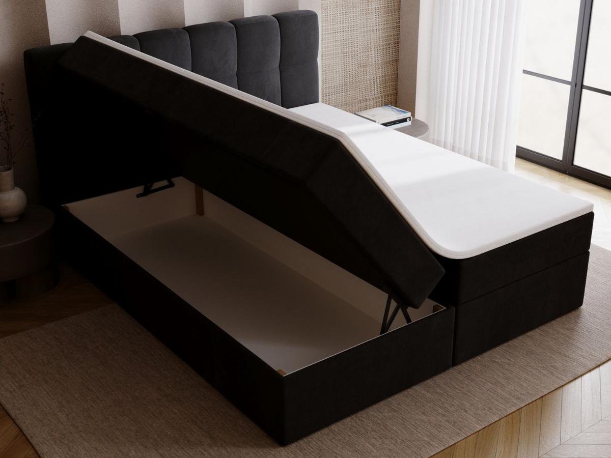 BOXBETT Maison 180x200 Schwarz - Schwarz, Holz/Textil (180/200cm) - Graingold