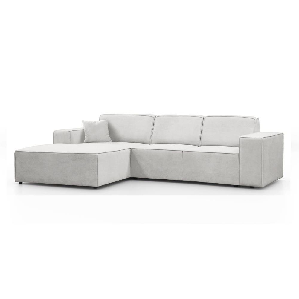 ECKSOFA ohne Schlaffunktion Pedro L beige links - Beige/Schwarz, Kunststoff/Textil (267/170cm) - Beautysofa