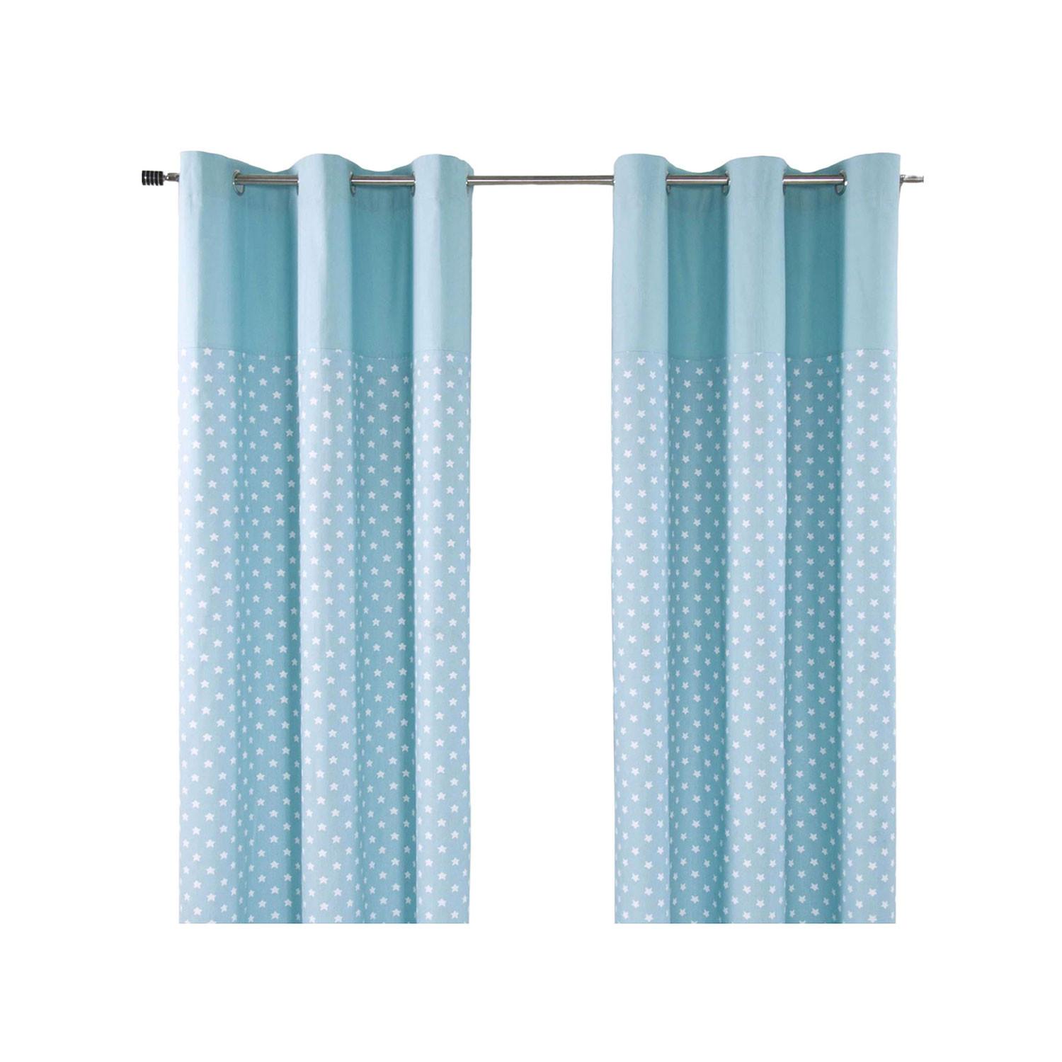ÖSENVORHANG Sterne blickdicht 2er-Set, 137/182 cm - Blau, Textil (137/182cm) - Homescapes