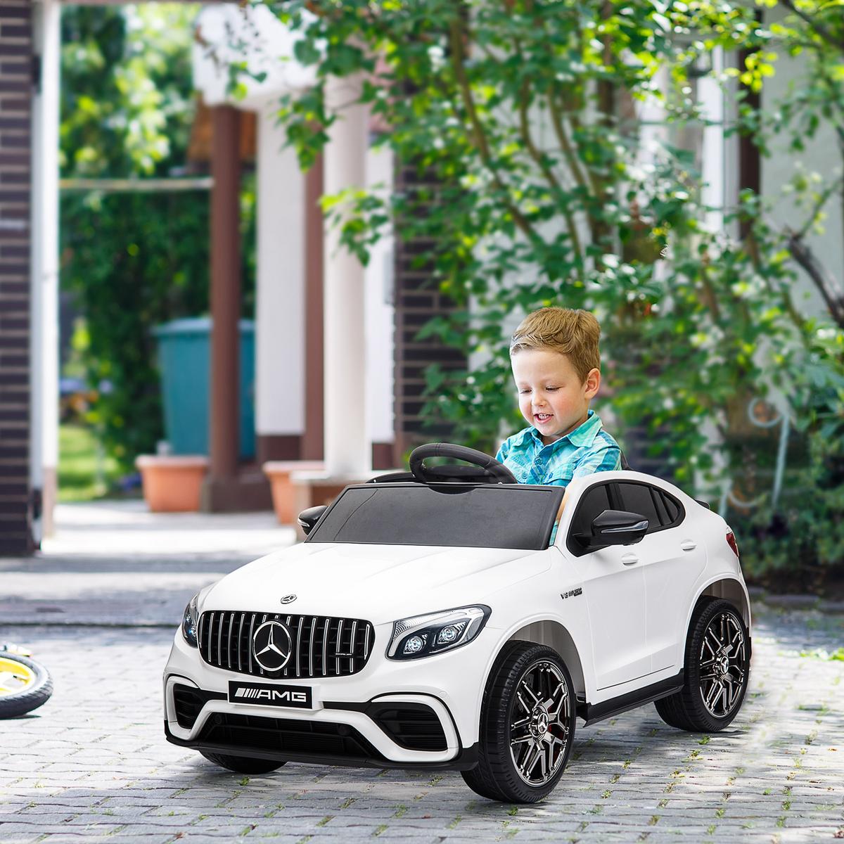 KINDERFAHRZEUG Fernbedienung Elektroauto Mercedes-Benz MP3 37-60 Monate 2 Farben - Weiß, Kunststoff (115/70/55cm) - HOMCOM