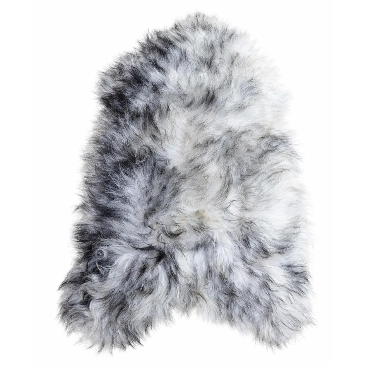 SCHAFFELL Langhaar skandinavisch weich chromfrei Schwarz geflammt ca. 115 cm - Schwarz Hochglanz, Fell (65/115cm) - Provellus