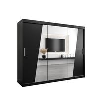 SCHWEBETÜRENSCHRANK 200/250/62 3-türig - Silberfarben/Schwarz, Holz/Kunststoff (250/200/62cm) - MÖBEL KRYSPOL