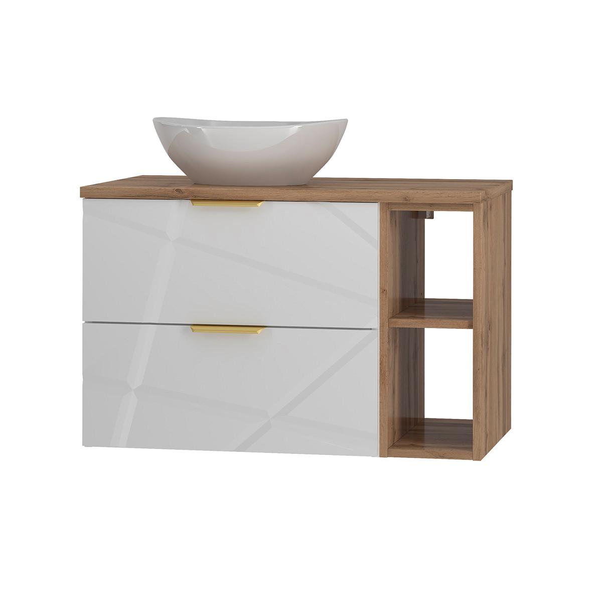 WASCHTISCH 80.6cm Aurora Weiß - Weiß, Holzwerkstoff (80.6/52.2/46.5cm) - Petits-meubles