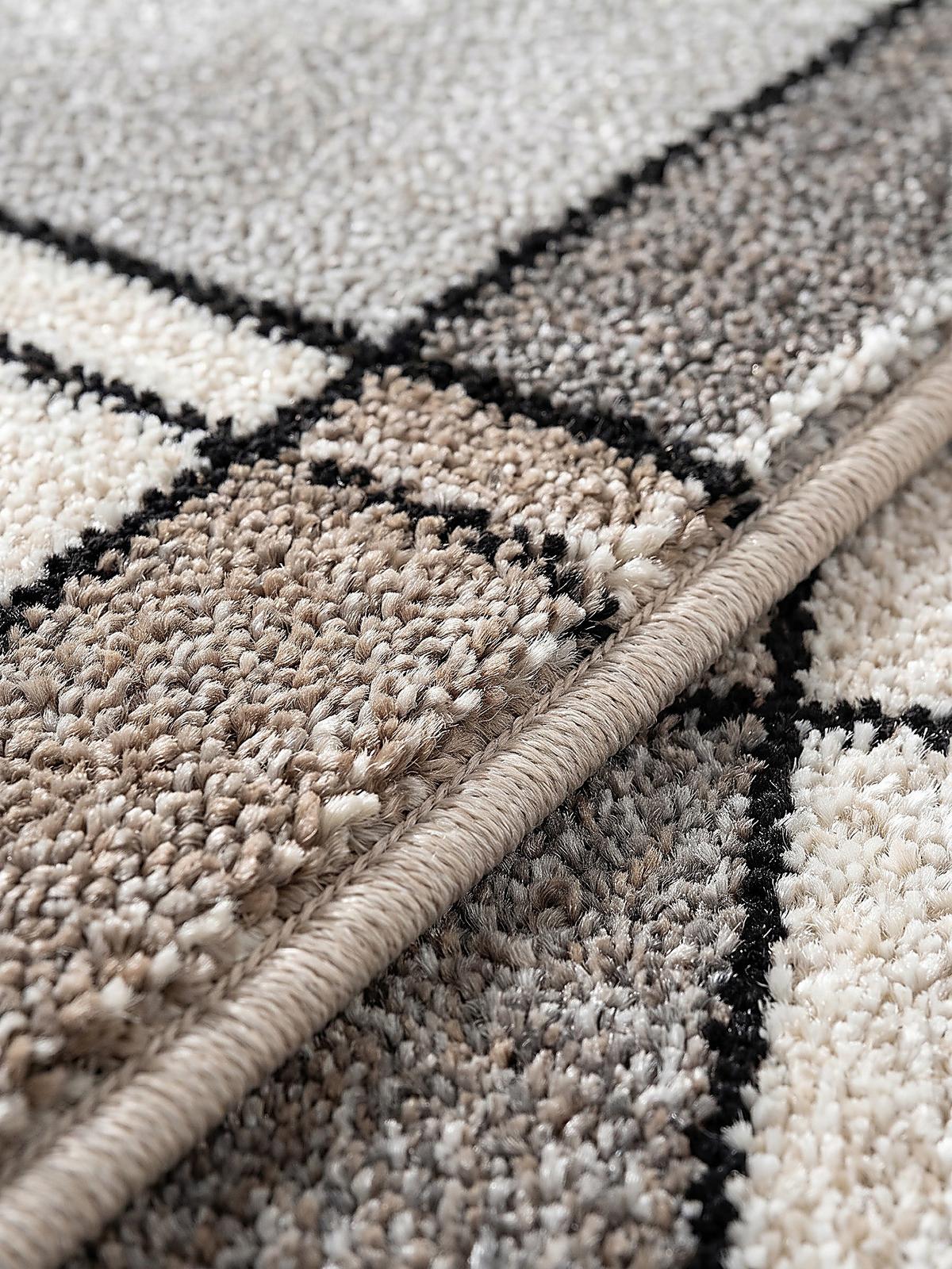 TEPPICH Niederflor Patchwork THUR Polypropylen Grau 80 x 140 cm - Beige, Textil (140/200cm) - KADIMA DESIGN