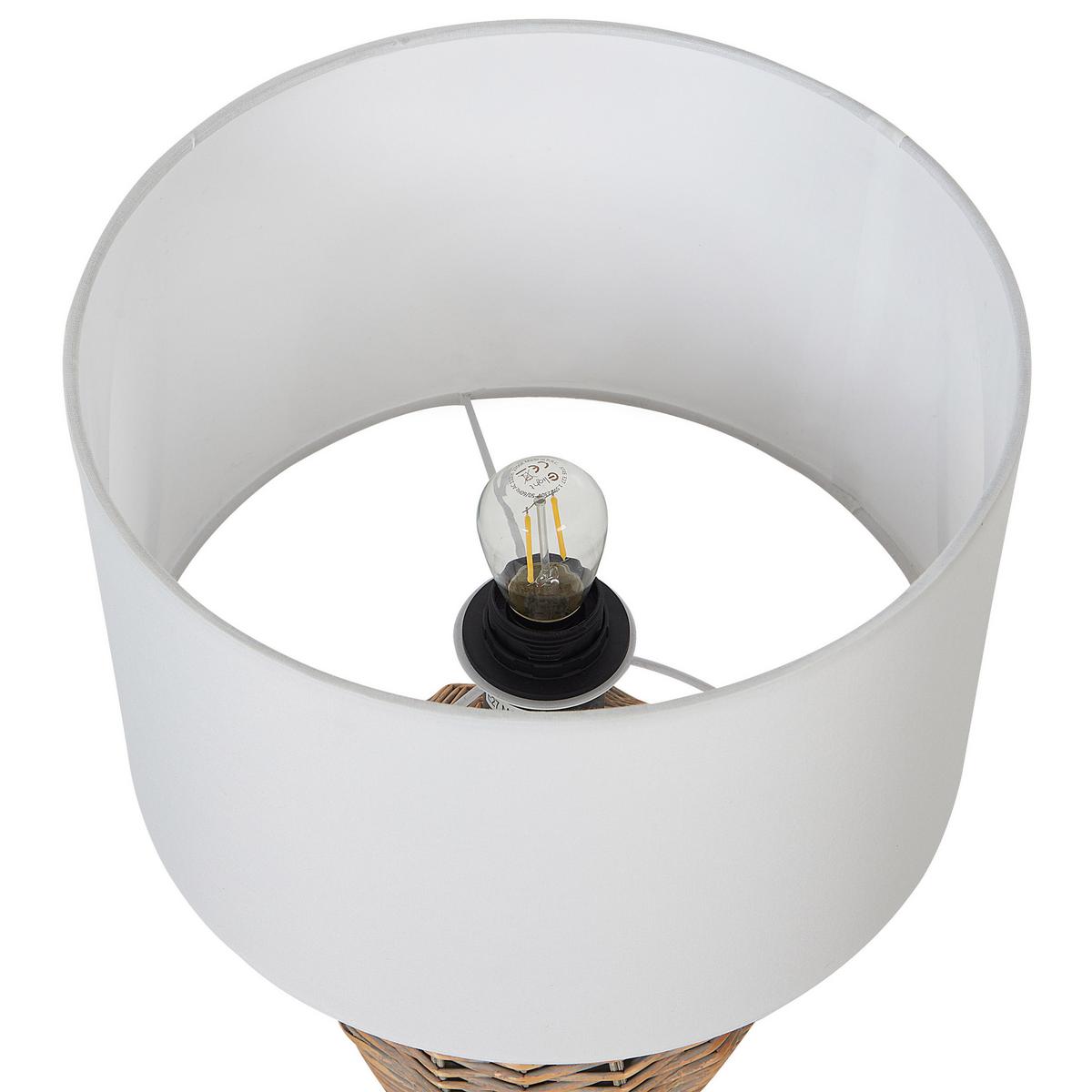 TISCHLEUCHTE Naturfarben/Weiß Furelos - Naturfarben/Weiß, Naturmaterialien (30/30/49cm) - Beliani
