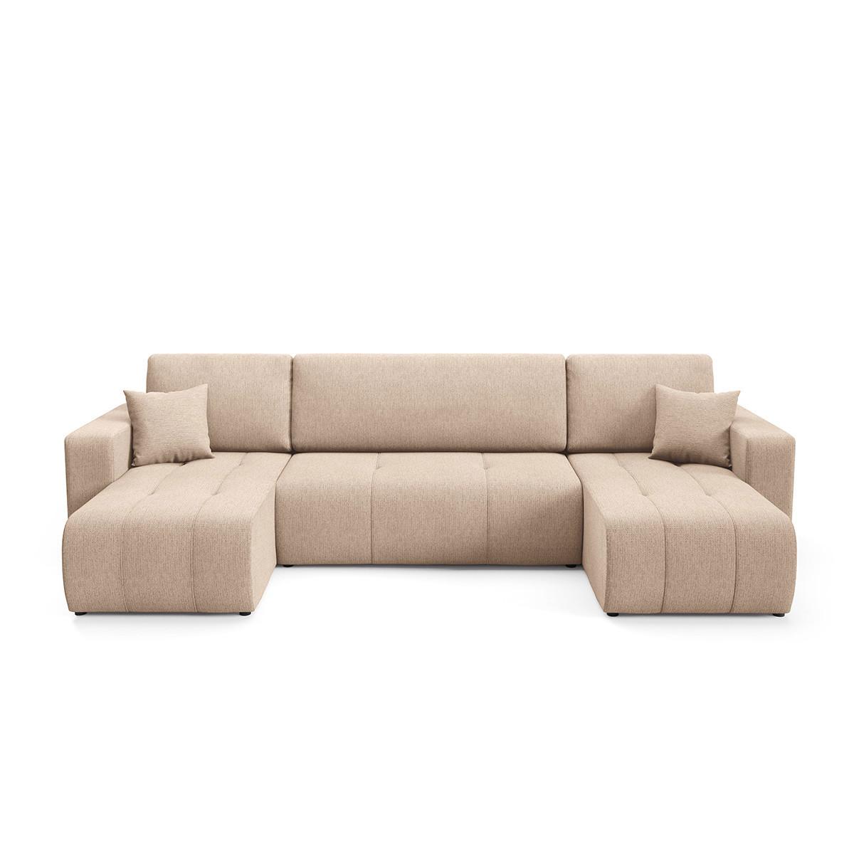 PANORAMASOFA Vasco 5 Sitzplätze Beige - Beige, Holz (318/88/145cm) - Petits-meubles