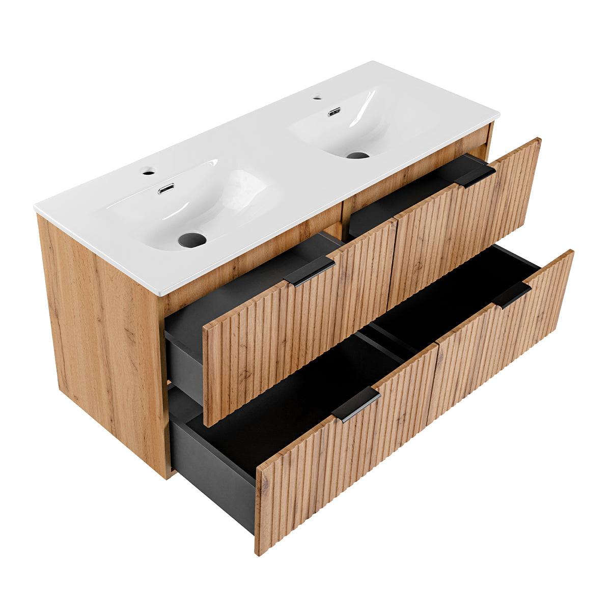 DOPPELWASCHTISCH 120.4cm Adriel Holz - Braun, Holzwerkstoff (120.4/57/46cm) - Petits-meubles