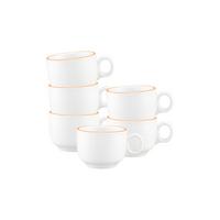 ESPRESSOTASSEN Sento Home Pure Lines Mango Orange 80 ml 6er Set - Orange, Keramik (0.08L) - Seltmann Weiden