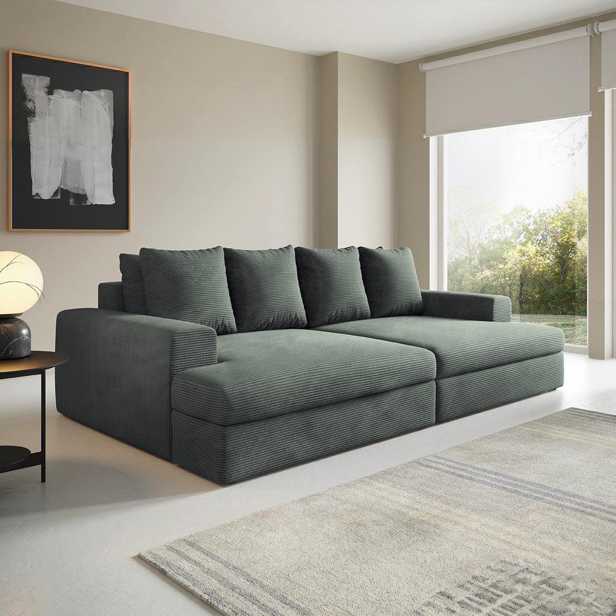SOFA Paola 3 Sitzplätze Grau - Grau, Holz (272/86/167cm) - Petits-meubles