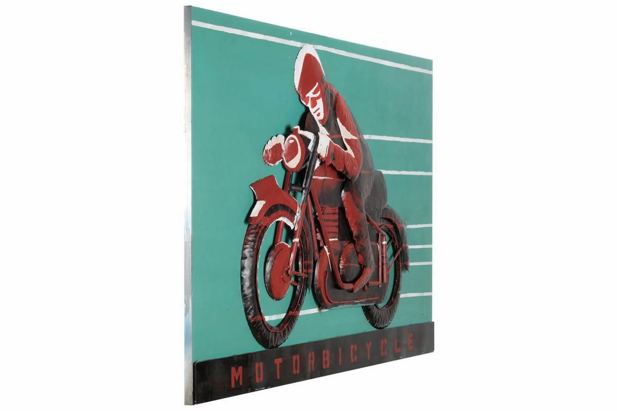 METALLBILD Rot 120/80 cm - Blau/Rot, Metall (7.71/80cm) - KUNSTLOFT
