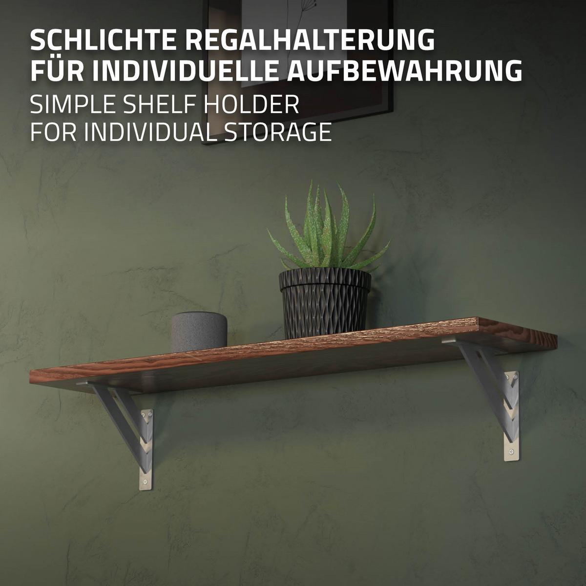 REGALHALTERUNGEN - Silberfarben, Metall (24/24/3cm) - ML-DESIGN