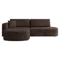 ECKSOFA Zerte, Seite: Links - Schwarz/Braun, Holz/Kunststoff (252/175cm) - MIRJAN24