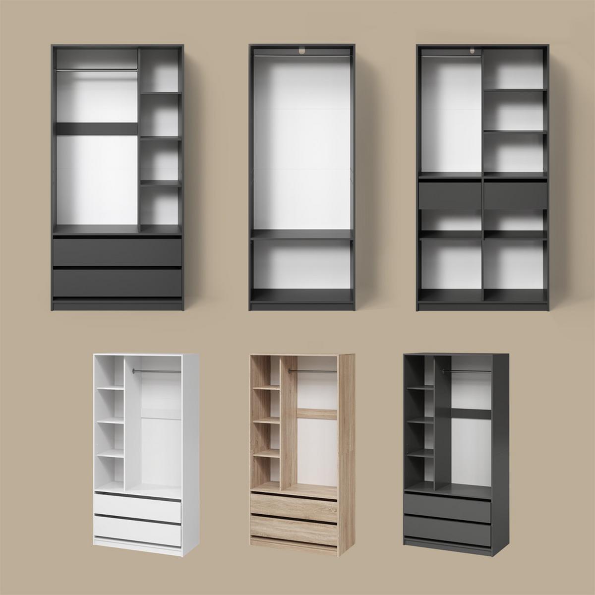 KLEIDERSCHRANK Trento Sonoma 2er Set - Sonoma Eiche, Holzwerkstoff (100/200/50cm) - Livinity®