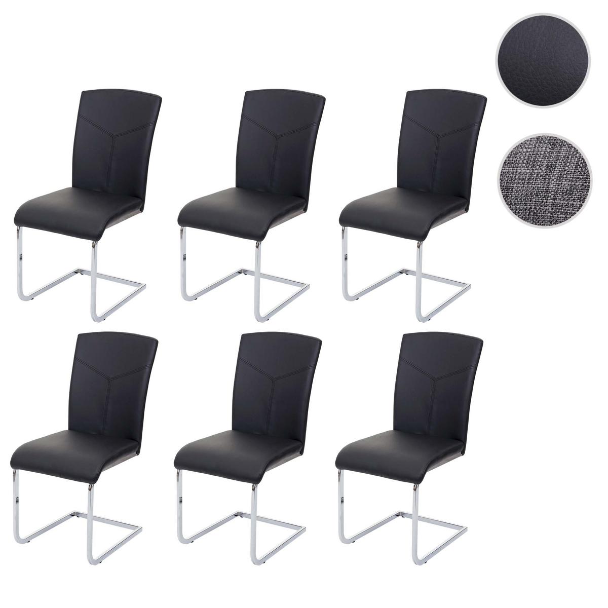 ESSZIMMERSTUHL Schwarz 6er-Set - Schwarz, Textil (43/94/60cm) - MCW
