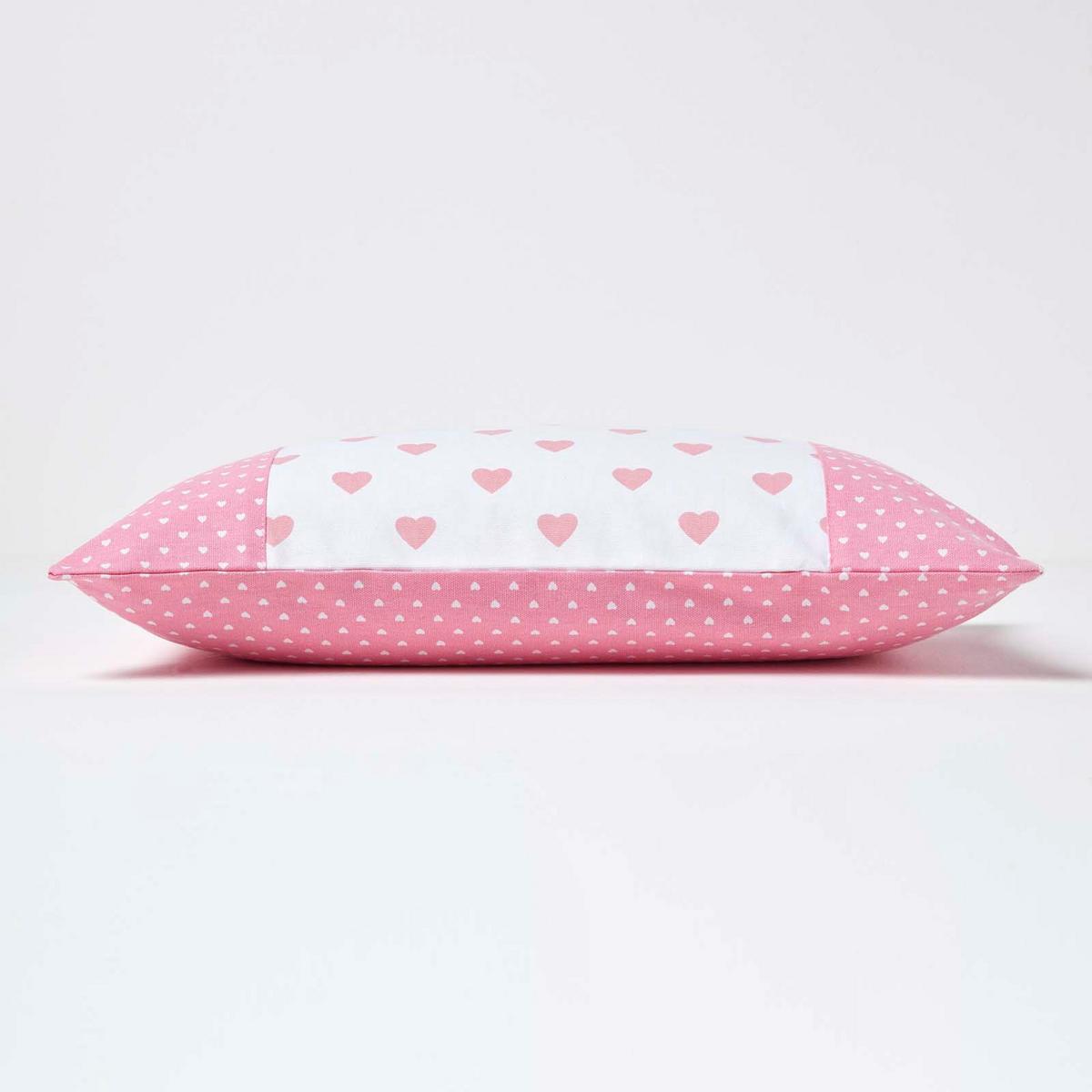 PATCHWORK-KISSENHÜLLE Herzen 30/50 cm - Rosa, Textil (30/50cm) - Homescapes
