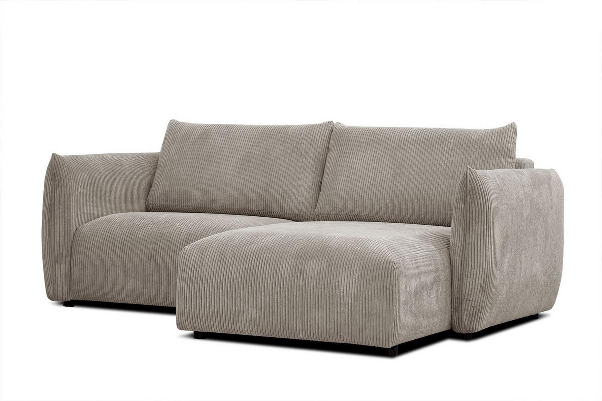 ECKSOFA TAUER 3-Sitzer, taupe - Taupe/Schwarz, Holzwerkstoff/Kunststoff (206/173cm) - Wozimo